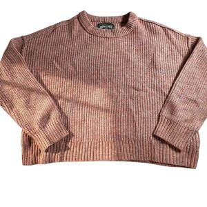 New American Eagle cropped coral and tan knit sweater size XL. Vtg green label